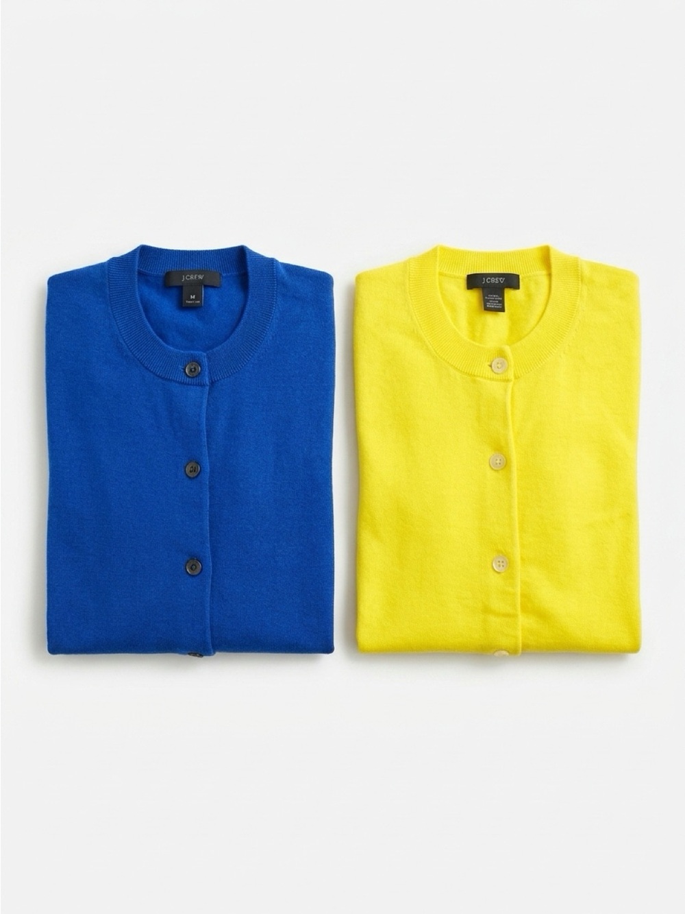 J. Crew Women’s Crewneck Cardigans in Royal Blue and Bright Yellow (2 Pack)